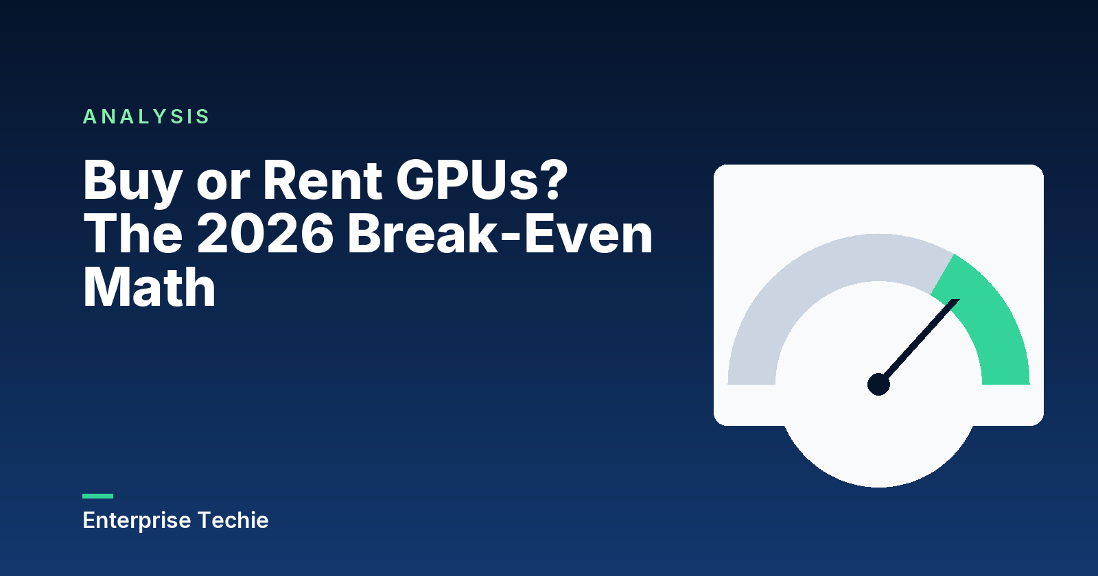 Buy or Rent GPUs? The 2026 Break-Even Math