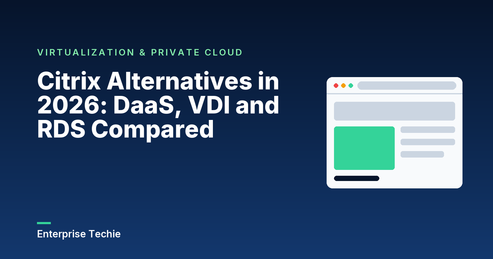Citrix Alternatives in 2026: DaaS, VDI and RDS Compared