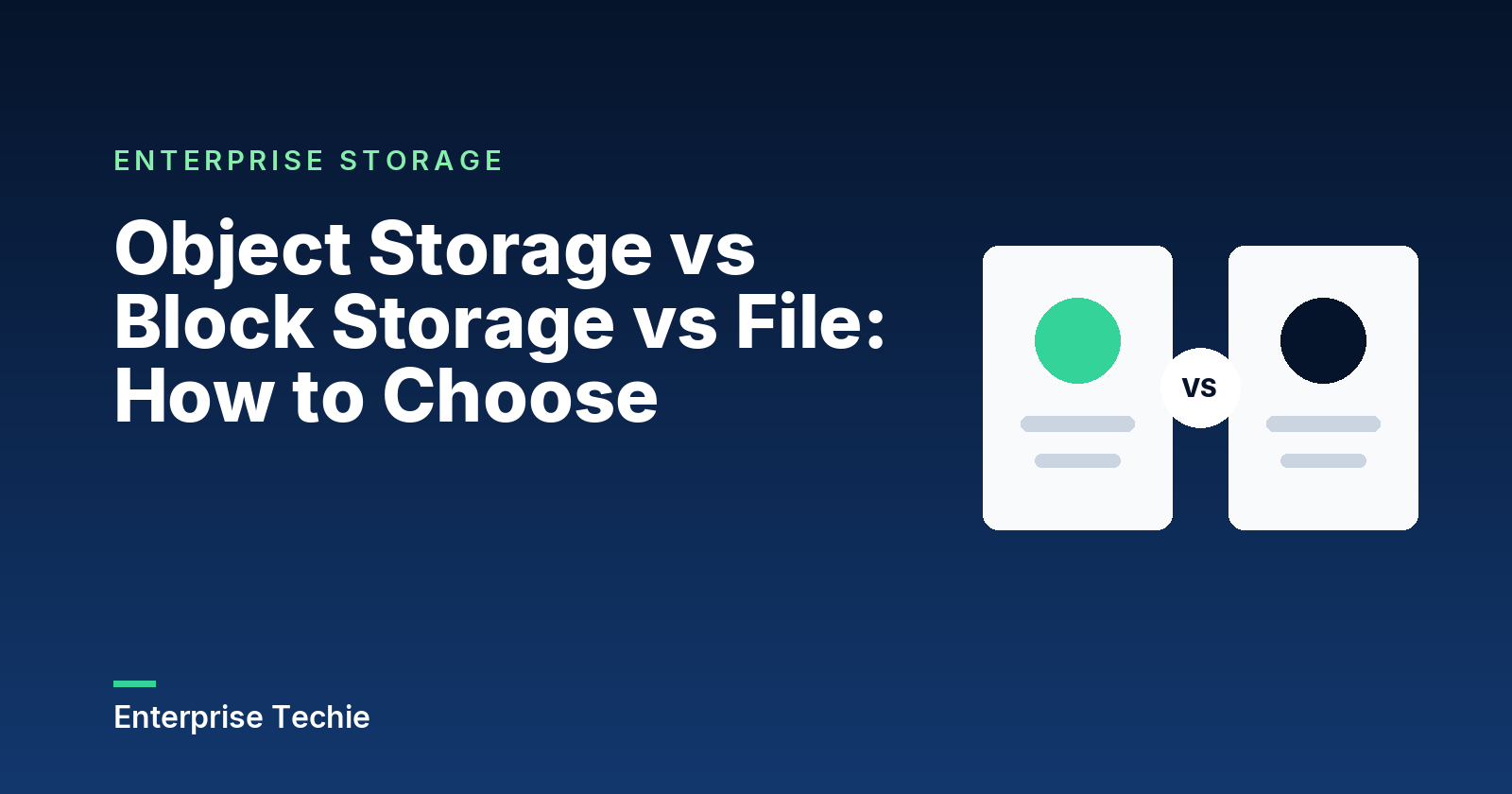 Object Storage vs Block Storage vs File: How to Choose