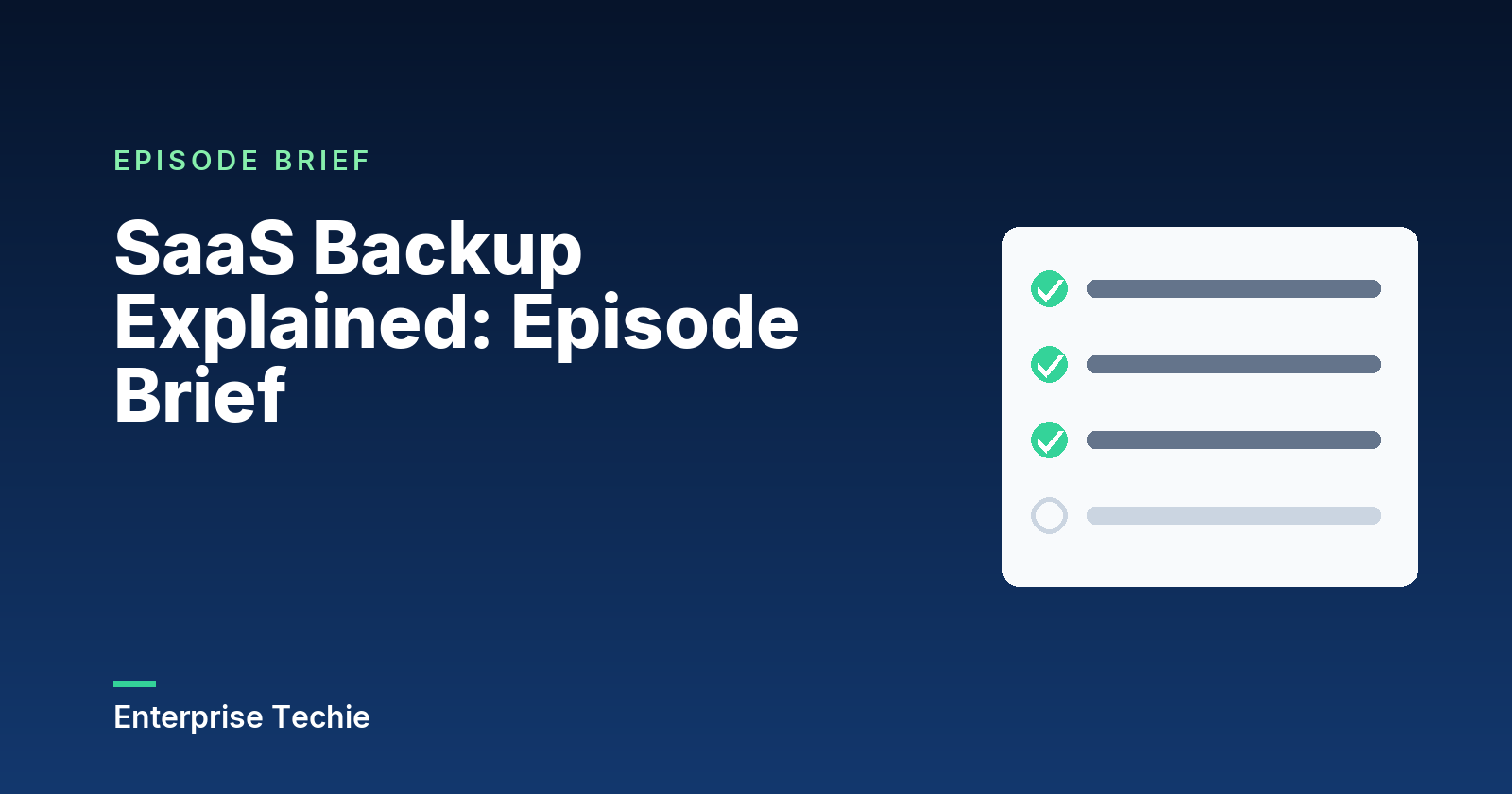 SaaS Backup Explained: Episode Brief