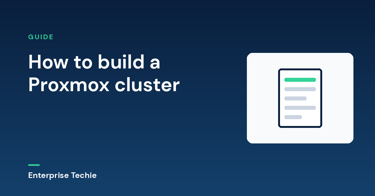 How to build a Proxmox cluster